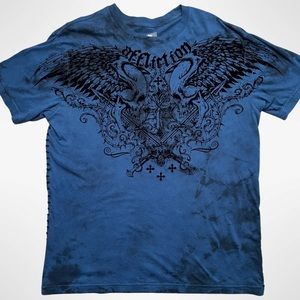 Blue Tie Dye Affliction T-Shirt